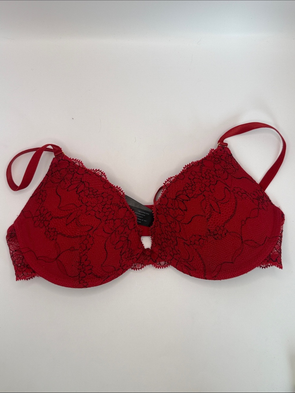 Pepper Scarlet Lift Up All Over Lace Push-up Bold Red Lace Underwire Bra 34B